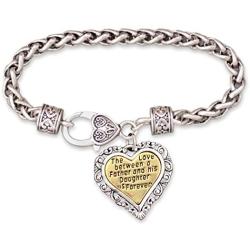 Lola Bella Gifts ''The Love Between a Father and his Daughter is Forever Charm Bracelet w Gift Box