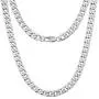 Silvadore 9mm Curb Mens Necklace - Silver Chain Flat Cuban Stainless Steel Jewelry - Neck Link Chains for Men Man Boys Male Heavy Military - 18 20 22 24 inch