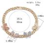 yfstyle Cuban Link Chain for Women Girls Chunky Rhinestone Hip Hop Necklace Iced Out Butterfly Choker Gold Plated Rappers Necklaces Valentine’s Day Gift for Girlfriend
