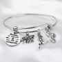 Runner Bracelet Marathon Running Gift Believe in Yourself and You Will be Unstoppable Runner Inspirational Jewelry (silver)