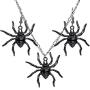yiwushidaili Vintage Gothic Spider Earrings Necklace Set Punk Style Black Spider Insect Animal Chain Pendant Necklace Dangle Earrings Halloween Party Spider Jewelry for Men Women