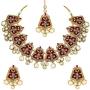 Aheli Fancy Indian Wedding Wear Enamel Necklace Earrings Set Ethnic Traditional Fashion Jewelry for Women
