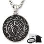 GUNGNEER Stainless Steel Triquetra Celtic Knot Dragon Pendant Necklace Keel Chain Power Protection Irish Jewelry