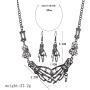 LZHLQ Skeleton Bone Hand Necklace Collar Necklace Gothic Double Skull Hand Claw Punk Necklace for Women Men