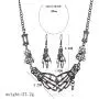 LZHLQ Skeleton Bone Hand Necklace Collar Necklace Gothic Double Skull Hand Claw Punk Necklace for Women Men
