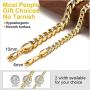 ChainsHouse Cuban Chain Necklace for Men Women Two-Tone Jewelry 6mm-10mm Wide 18K Gold Plated Curb Link Chain (18'',20'',22'',24'',26'',28'',30''), Send Gift Box