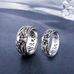 YBMYCM Skull Rings Stainless Steel Thick Vintage Retro Rings Chunky Hip Hop Ring for Men Women Ring Punk Jewelry