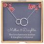 WISHMISS Mom Gifts, Gifts for Mom, 925 Sterling Silver Two Circle Interlocking Necklace for Women