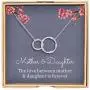 WISHMISS Mom Gifts, Gifts for Mom, 925 Sterling Silver Two Circle Interlocking Necklace for Women WISHMISS Mom Gifts, Gifts for Mom, 925 Sterling Silver Two Circle Interlocking Necklace for Women