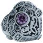 Pandora Opulent Heart Orchid & Clear CZ Charm 791964CZO