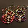 Pingyongchang 10 Pcs Friendship Bracelets Boho 6MM Beades Bracelet for Women Polymer Clay Rainbow Bracelet Elastic Rope Heishi Bracelet Set Summer Beach Jewelry