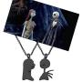 ENSIANTH The Nightmare Before Christmas Inspired Gift Jack Sally Charm Necklace Couple Gift Set Halloween Jewelry