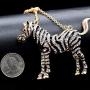 Uloveido Women Long Chain Animal Horse Necklace for Girls Women 18K Gold Plated Black Cubic Zirconia Zebra Pendant Necklace YS857
