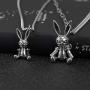 YERTTER Heavy Gothic Grunge Rabbit Pendant Easter Bunny Choker Necklace Statement Long Chain Punk Multilayer Steel Material Choker Necklace for Women and Men