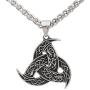 GuoShuang Men Stainless Steel Viking Odins Horn Wolf Pendant Necklace