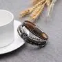 HZMAN Tree of Life Leather Cuff Bracelet Magnetic Rhinestone Small Steel Ball Multi Strand Wrap Bracelet Bohemian Jewelry for Women