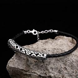 SA SILVERAGE 925 Sterling Silver Ancient Coins Bracelets for Women Leather Warp Bracelet