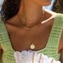 HAIAISO Layered Gold Pendant Choker Necklace - 14K Gold Plated Multilayer Coin Medallion Snake Chain Adjustable Dainty Necklace Set for Women Jewelry Gifts