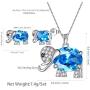 Aurora Tears Elephant Jewelry Women 925 Sterling Silver Crystal Birthstone Animal Elephants Necklace/Earring/Ring Birthday Jewelry