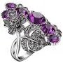 Retro Cocktail Statement Ring Crystal Engagement Wedding Rings Flower and Leaf Rhinestone Band Ring Fashion Jewelry for Women Girl