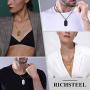 Richsteel 12 Constellations Dog Tag Pendant Necklace for Men Women Stainless Steel/18K Gold Plated Astrology Jewelry Zodiac Charm with Chain