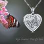 Butterfly Locket Necklace That Holds Picture ,Sterling Silver Photo Necklace Heart Locket Jewelry for Women Gift