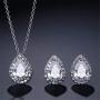 SYLVAWOLVES White Water Drop Jewelry Sets Fashion Teardrop Cubic Zirconia Jewelry for Women Bridesmaids Engagement
