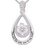 ALOV Jewelry Sterling Silver''You are the only one in my heart'' Cubic Zirconia Pendant Necklace