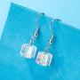 Swarovski Crystal Cube Drop Dangle Earrings for Women Fashion 14K Gold Plated Hypoallergenic Jewelry