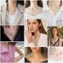 Dainty Teardrop Necklace for Women Girls Sterling Silver Minimalist Simple Tiny Oval Bead Beans Pear-Shaped Pendant Choker BFF Necklace Fashion Adjustable Chain 18'' Jewelry Wedding Birthday Gift