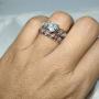 ringheart 2 Rings Couple Rings White Gold Filled Heart Cut Cz Red Rhinestone Womens Wedding Ring Sets Stainless Steel Man Ring Band