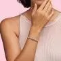 PANDORA Jewelry Moments Heart Clasp Snake Chain Charm Sterling Silver Bracelet