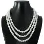 Kalse 3 Strands 4mm Simulated Pearl Choker Chunky Bib Necklace 17 18 19 inch Kalse 3 Strands 4mm Simulated Pearl Choker Chunky Bib Necklace 17 18 19 inch