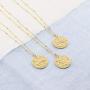 S.J JEWELRY 12 Constellations Zodiac Necklace Womens girls Simple Delicate 14K Gold Filled Coin Pendant Personalized Birthday Gifts Handmade Disc Chokers Necklace