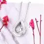 YL Teardrop Necklace Sterling Silver Dancing Diamond Pendant Halo Created Emerald/Garnet/Sapphire/Zirconia Jewelry for Women