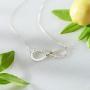 Couples Infinity Name Necklace in Silver with Swarovski Birthstones - Personalized with Any Name