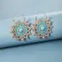 DAMLENG Unique Handmade Blue Boho Vintage Gypsy Mandala Flower Dangle Earrings for Women Girls Ethnic Tribal Retro Turquoise Geometry Hollow Leaf Jewelry Drop Earrings DAMLENG Unique Handmade Blue Boho Vintage Gypsy Mandala Flower Dangle Earrings for Women Girls Ethnic Tribal Retro Turquoise Geometry Hollow Leaf Jewelry Drop Earrings