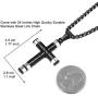 HZMAN Philippians 4:13 Cross Pendant STRENGTH Bible Verse Stainless Steel Necklace 3 Colors Available