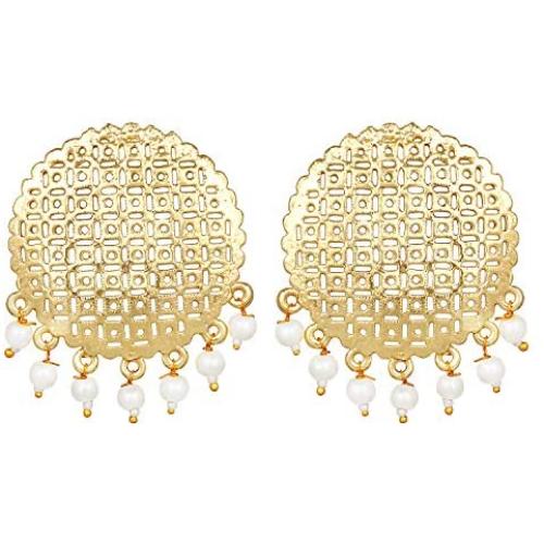 Aheli Ethnic Wedding Wear Round Shape Dangle Earrings Maroon Colored Beads Tassel Indian Fashion Jewelry for Women Girls