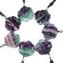Nupuyai Rainbow Fluorite Crystal Pendant Necklace for Women Men, Hand Carved Healing Stone Jewelry Adjustable Braided Cord 18'' - 25'' Nupuyai Rainbow Fluorite Crystal Pendant Necklace for Women Men, Hand Carved Healing Stone Jewelry Adjustable Braided Cord 18'' - 25''
