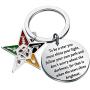 BAUNA OES Sorority Gifts Order of The Eastern Star Keychain to Be A Star You Must Shine Your Light Masonic Jewelry for Her