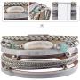 Leather Wrap Bracelet Baroque Pearl Multi Strand Cuff Bracelet Magnetic Multilayer Bracelet Bohemian Jewelry for Women, Sister, Wife
