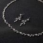 SWEETV Cubic Zirconia Wedding Jewelry Sets for Brides Birdesmaid, Crystal Leaf Vine Bridal Earrings and Necklace Set for Women, Gifts