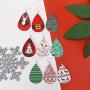 MTSCE Christmas Leather Earring For Women Girls,Xmas Teardrop Dangle Earrings Holiday Daily Fashion Party Jewelry Set