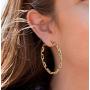 TTOCH Link Chain Hoop Earrrings Minimalist Earrings Gold Paperclip 14K Gold Plated Sterling Silver Open Hoops for Women 