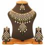Touchstone Indian Bollywood Handcrafted Traditional Royal Mughal Kundan Polki Meenakari Enamel Colorful Wedding Designer Jewelry Long Necklace Set in Gold and Silver Tone for Women.