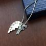 MayLove 2pcs Bonnie Clyde Pistol Gun Partner Necklace Broken Heart Pendant Chain Couple Jewelry