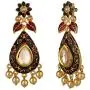 Efulgenz Indian Bollywood 14K Gold Plated Crystal Kundan Pearl Leaf Floral Chandelier Dangle Earrings Jewelry Set Efulgenz Indian Bollywood 14K Gold Plated Crystal Kundan Pearl Leaf Floral Chandelier Dangle Earrings Jewelry Set