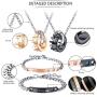 Stainless Steel His Queen and Her King Matching Couples Jewelry Sets,Crown Bracelets,Necklace for Chirstmas,Valentines Day Gift,with Gift Box