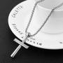 HZMAN Baseball Cross Sports Pendant Stainless Steel Baseball Bat Cross Necklace, Large and Small